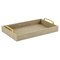 Contemporary Home Living 15.75" Beige and Gold Handmade Rectangular Linen Tray
